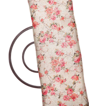 light green floral digital print sequin embroidery modal satin fabric